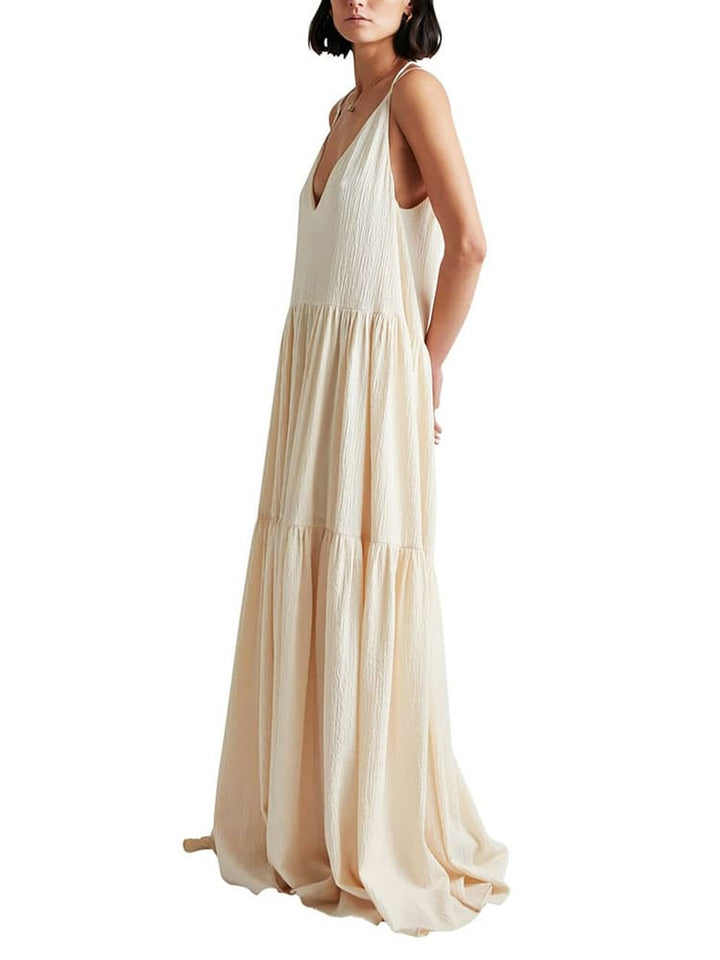 Faye | Maxi Jurk met Gelaagde Rok