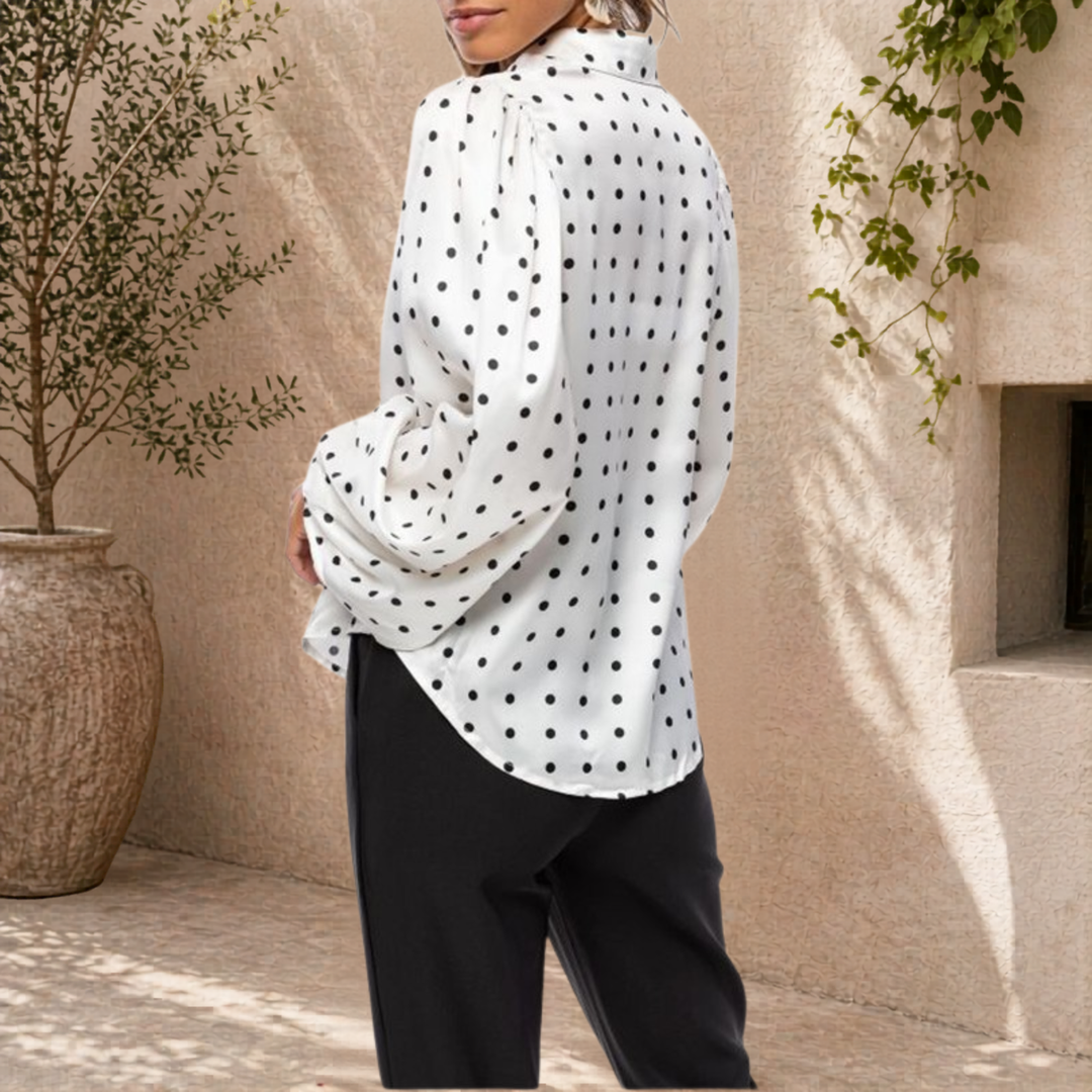 Elowen | Polkadot Blouse met Statement Mouwen