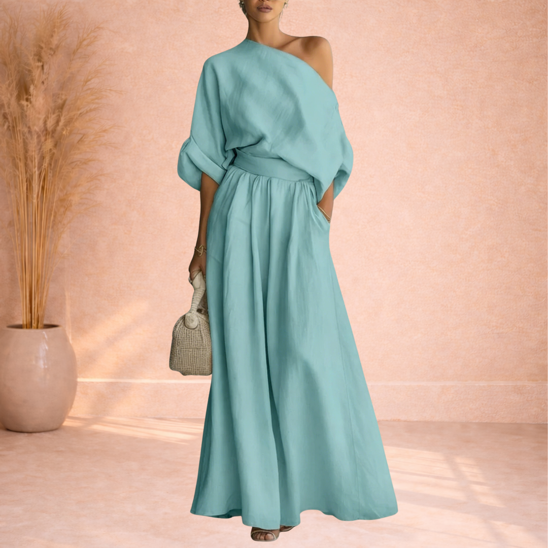 Eden | One-Shoulder Maxi Jurk met Tailleband