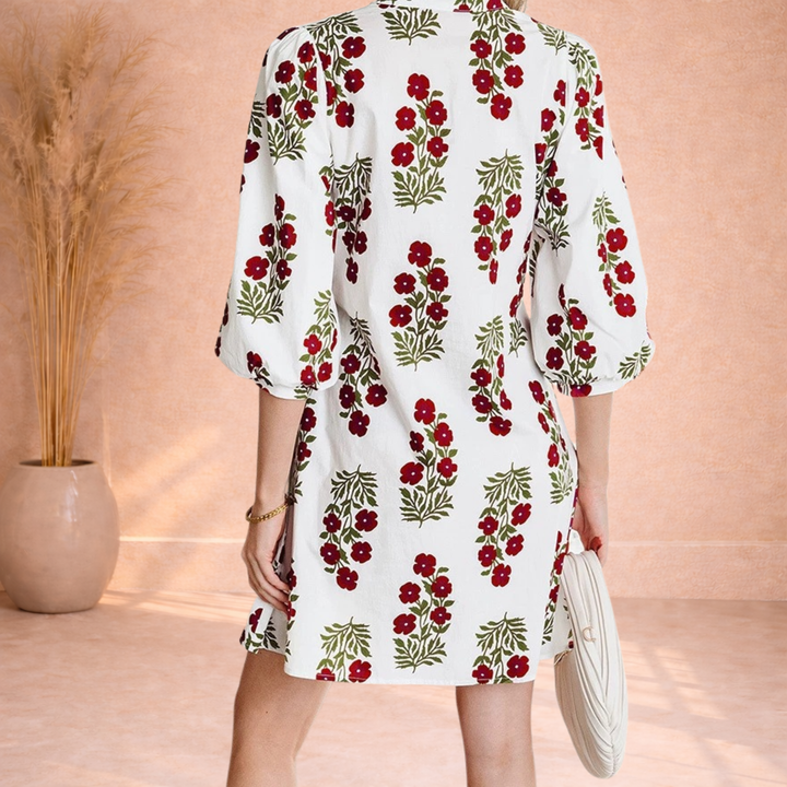 Mila | Jurk met Bloemenprint en Losse Mouwen