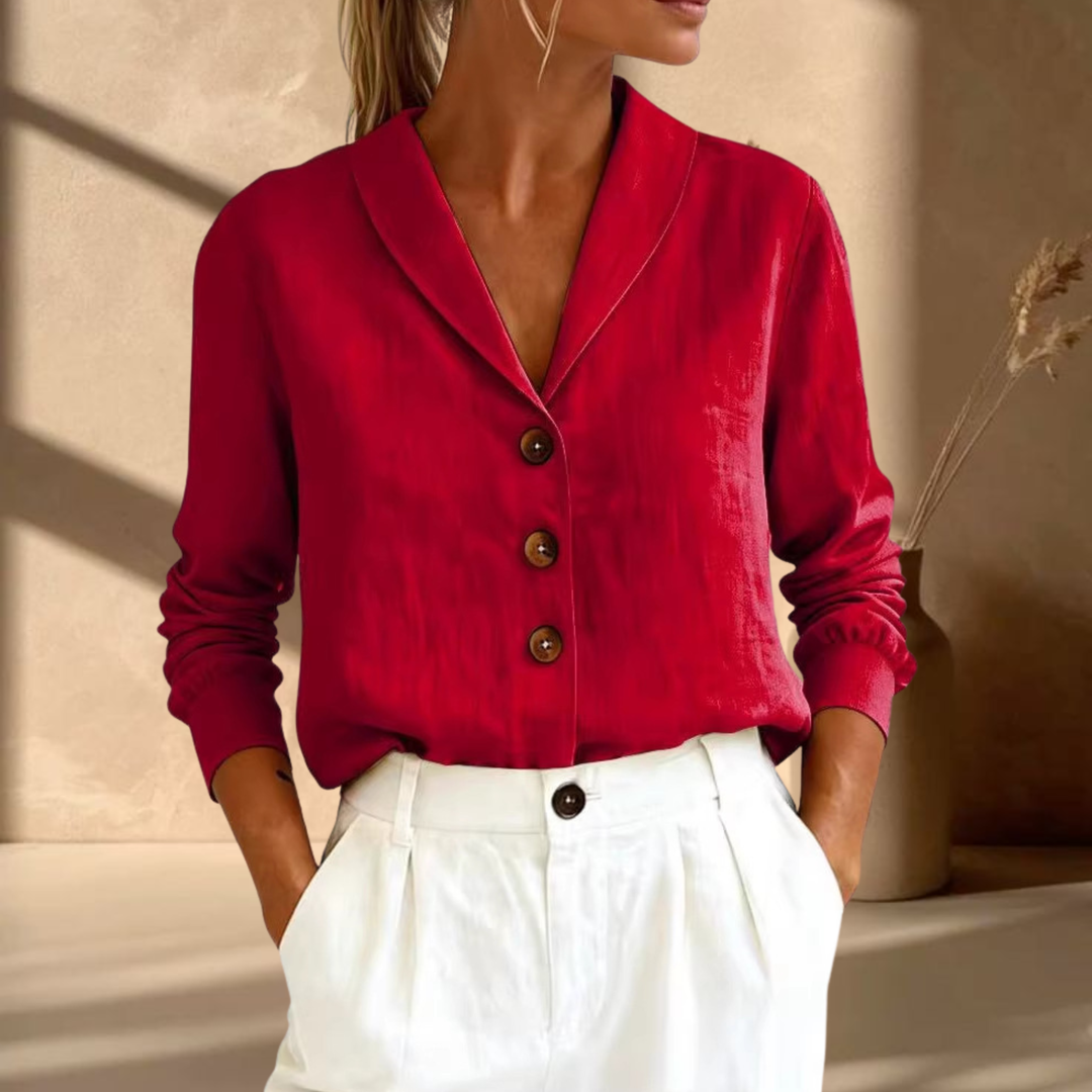 Arden | Stijlvolle Katoenen Blouse met Kraag