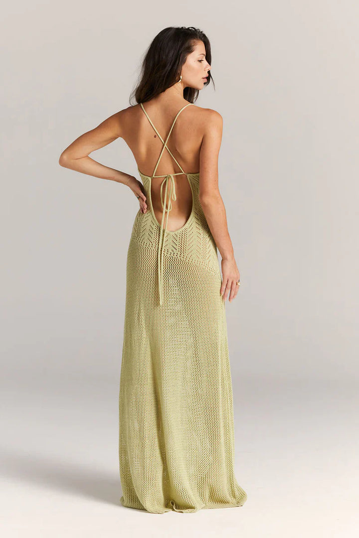 Yinthe | Gehaakte Maxi Jurk met Open Details
