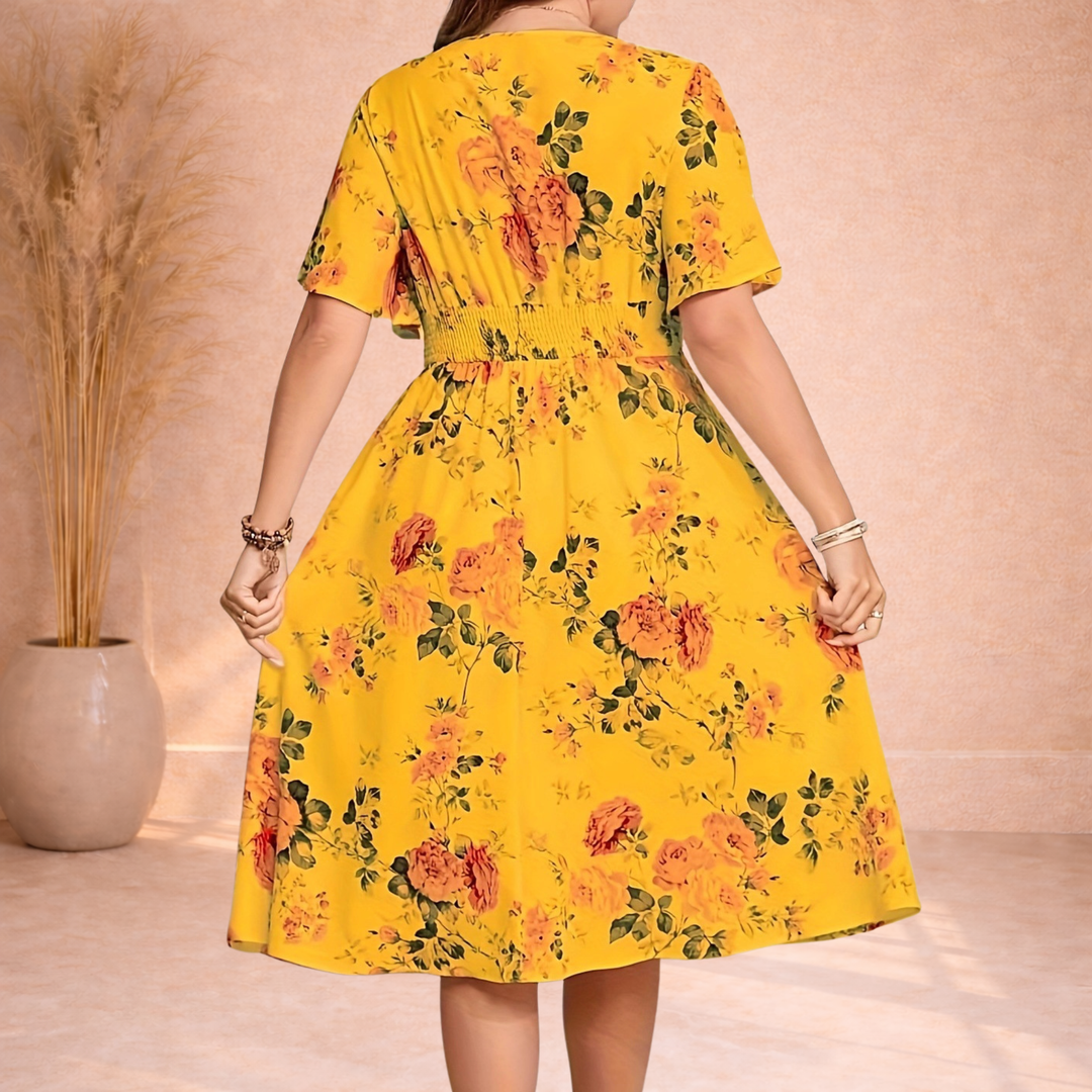 Calyra | Floral Midi Jurk