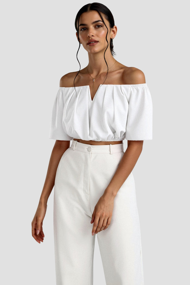 Maria | Off Shoulder Top met Pofmouwen
