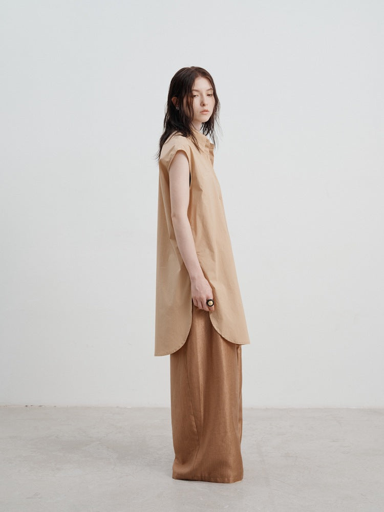 Ayla | Mouwloze Blousejurk met Minimalistische Look