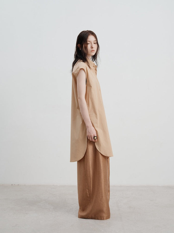 Ayla | Mouwloze Blousejurk met Minimalistische Look