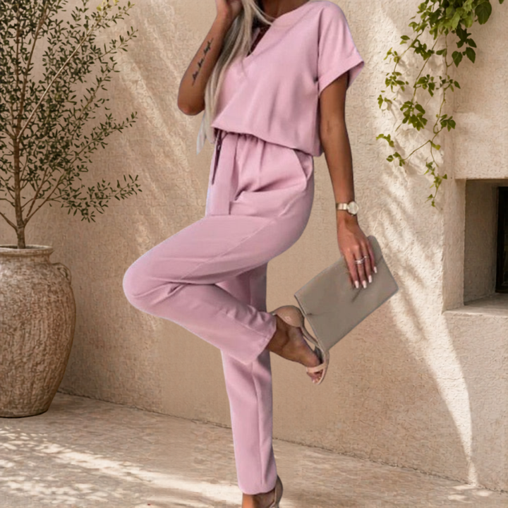 Blair | Tweedelige Set met V-hals Top en Strikbroek