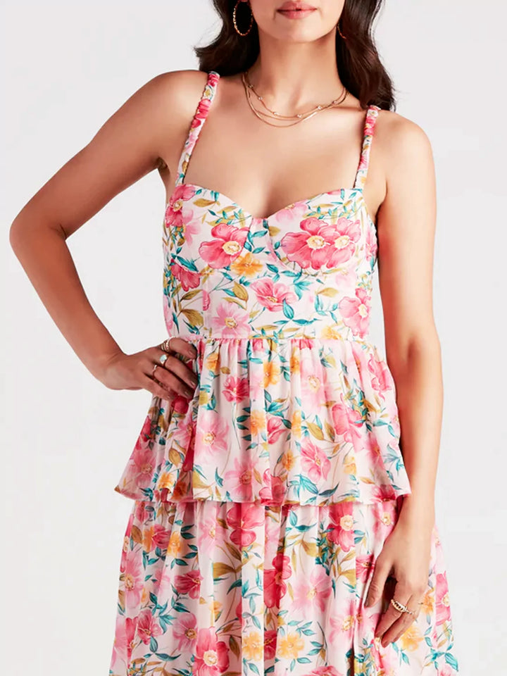 Jill | Maxi Jurk met Ruffles en Split