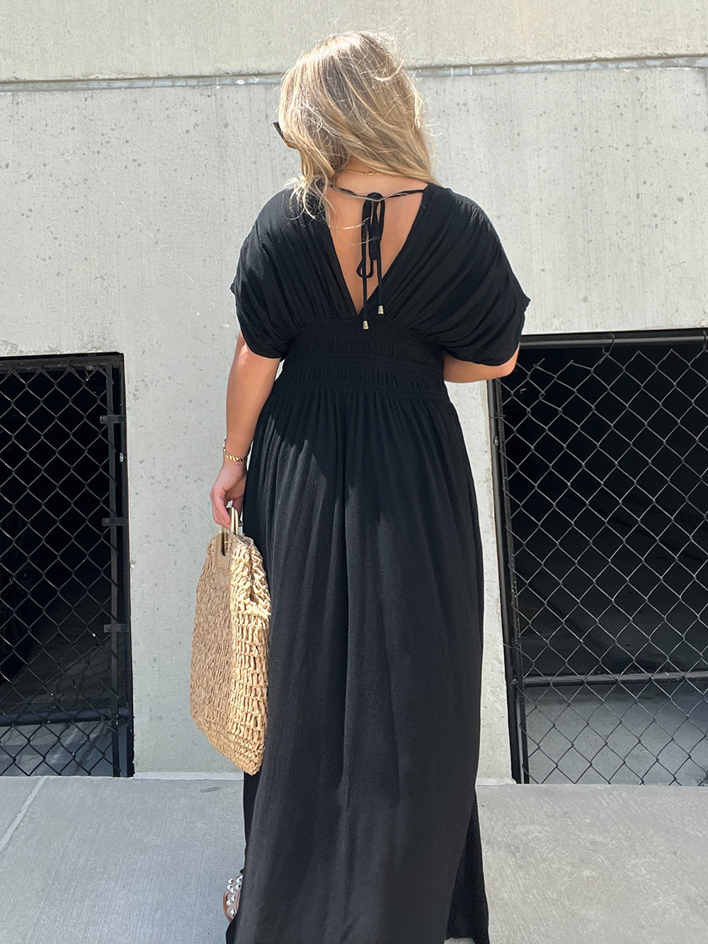 Jade | Maxi Jurk met Geplooide Taille
