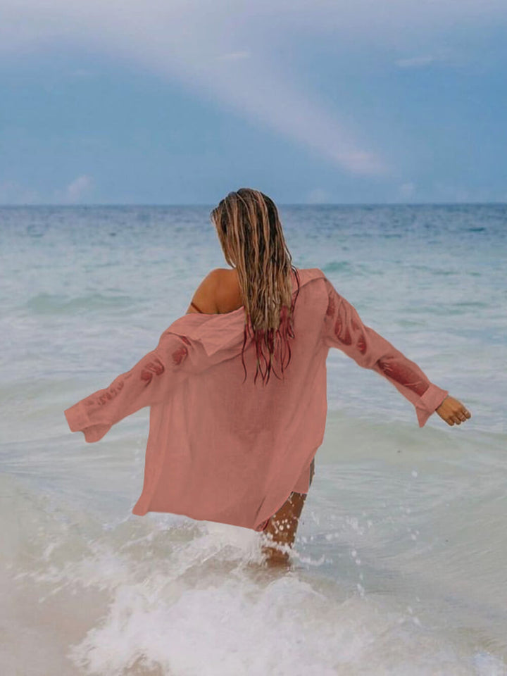 Aisha | Luchtige Strand Blouse met Strikdetail
