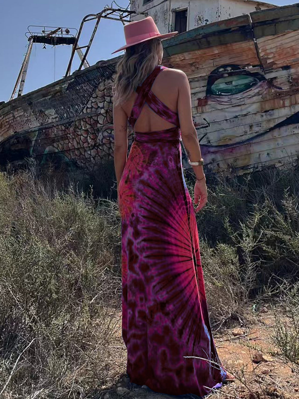 Livia | Maxi Jurk met Artistieke Print