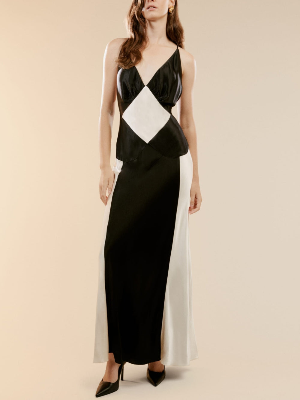 Cato | Maxi Jurk met Contrastpanelen