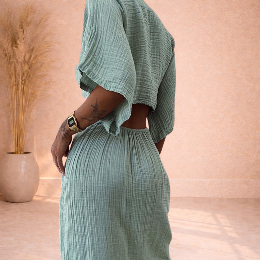 Zara | Maxi Jurk met Cut-Out en Strikdetail