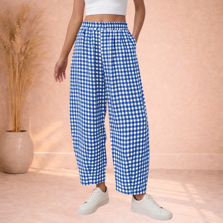 Parker | Broek met Ruitprint en Elastische Taille