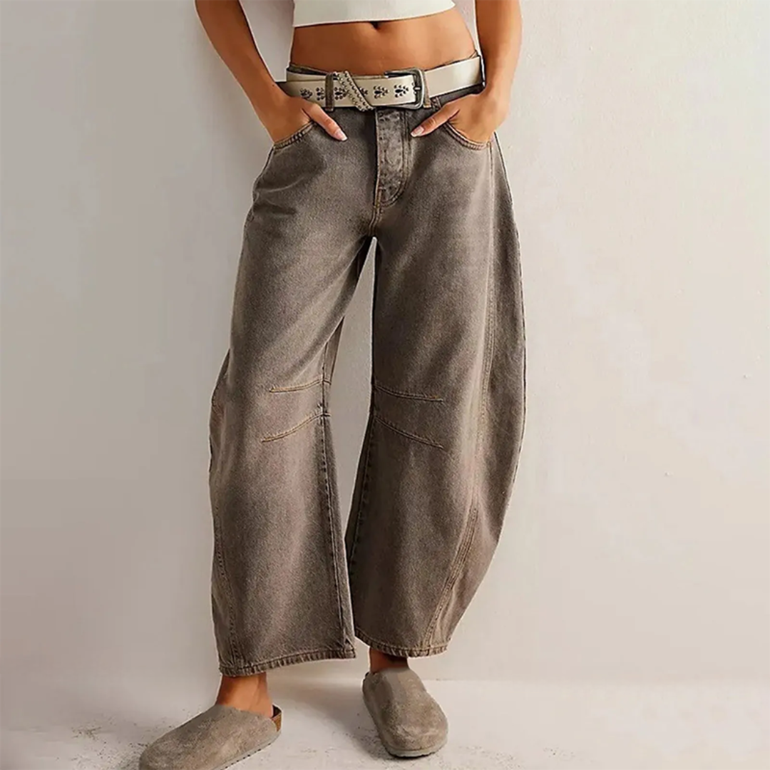 Donna | Barrel Fit Jeans in Zwart