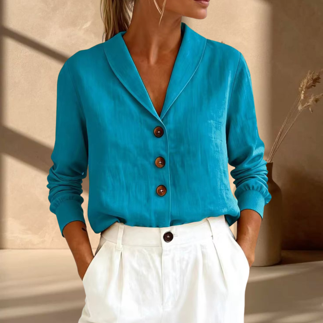 Arden | Stijlvolle Katoenen Blouse met Kraag