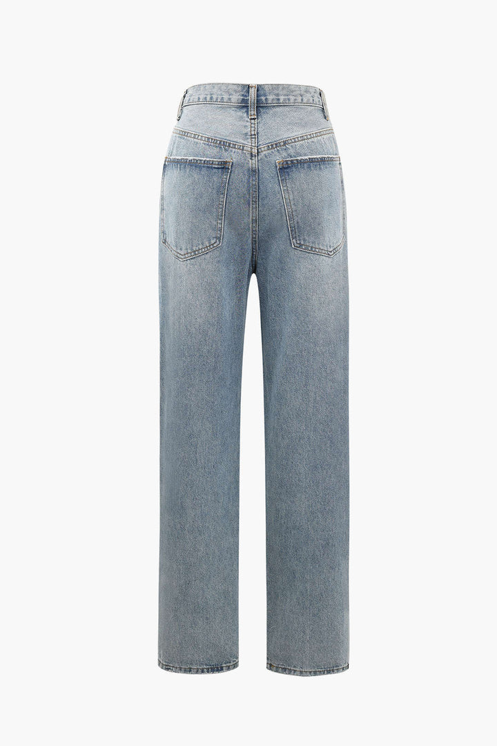 Zoë | Denim Jeans met Asymmetrische Sluiting