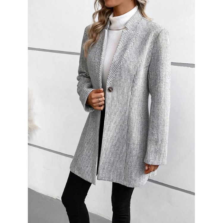 Romy | Lange Blazer met Structuur