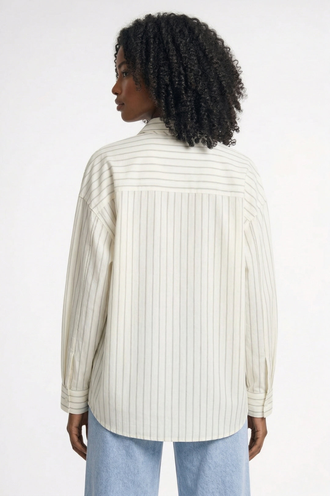 Abigail | Gestreepte Blouse met Stropdas