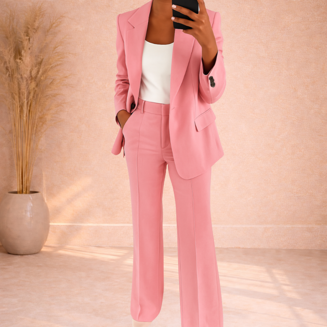 Quinn | Tweedelige Blazer Set met Wijde Broek