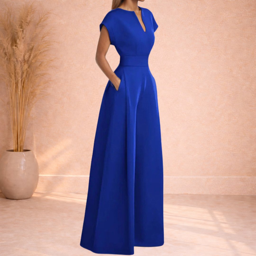 Ava | Jumpsuit met Wijde Pijpen en V-Hals