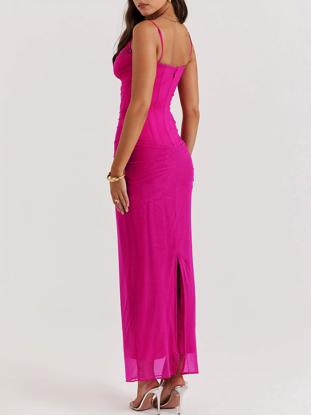 Luna | Maxi Jurk met Mesh Layer