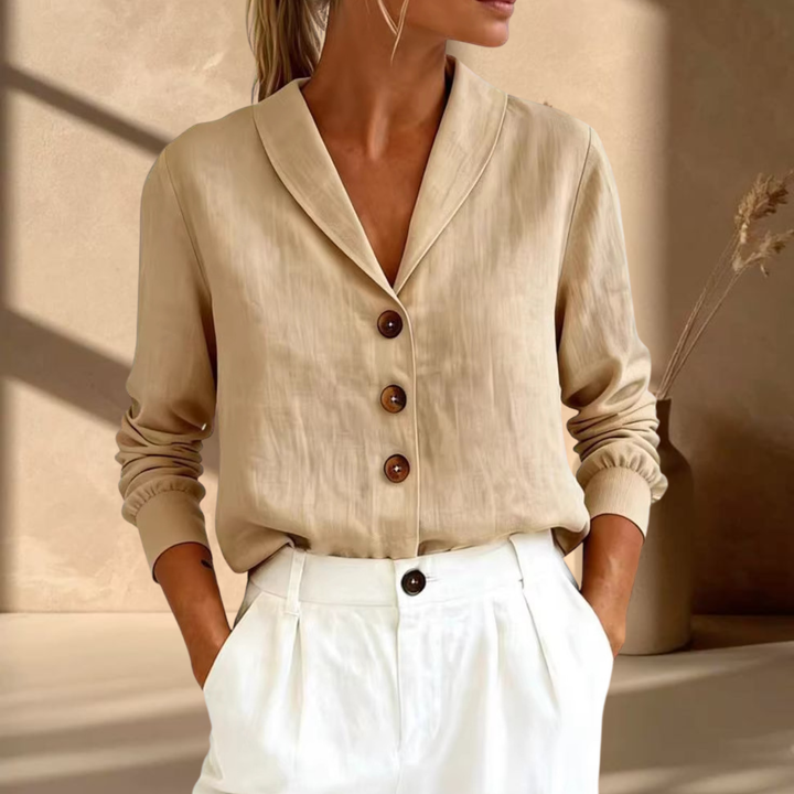 Arden | Stijlvolle Katoenen Blouse met Kraag