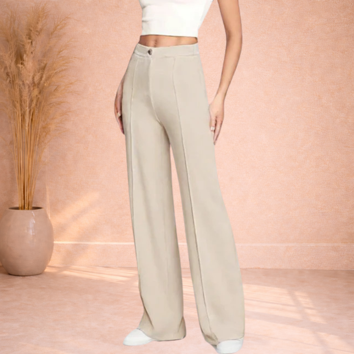 Casey | Pantalon met Rechte Pijpen en Hoge Taille