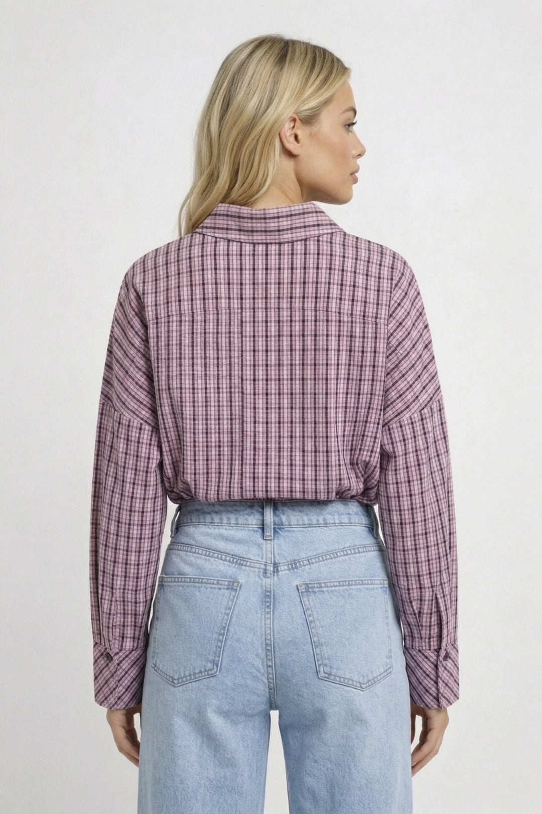 Annabel | Geruite Blouse met Koord