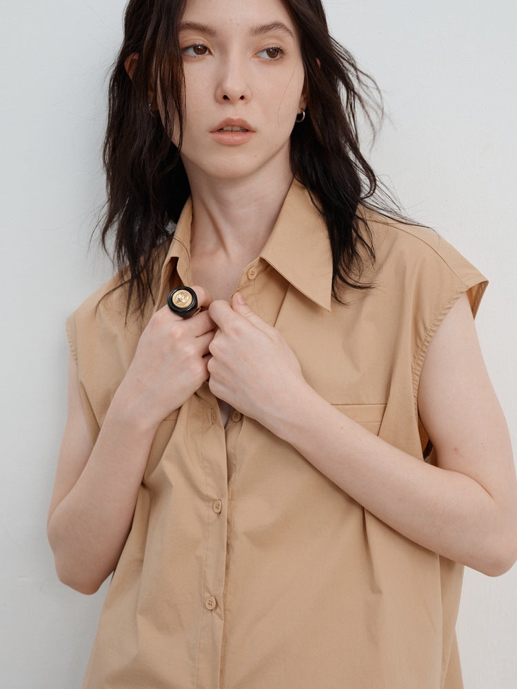 Ayla | Mouwloze Blousejurk met Minimalistische Look
