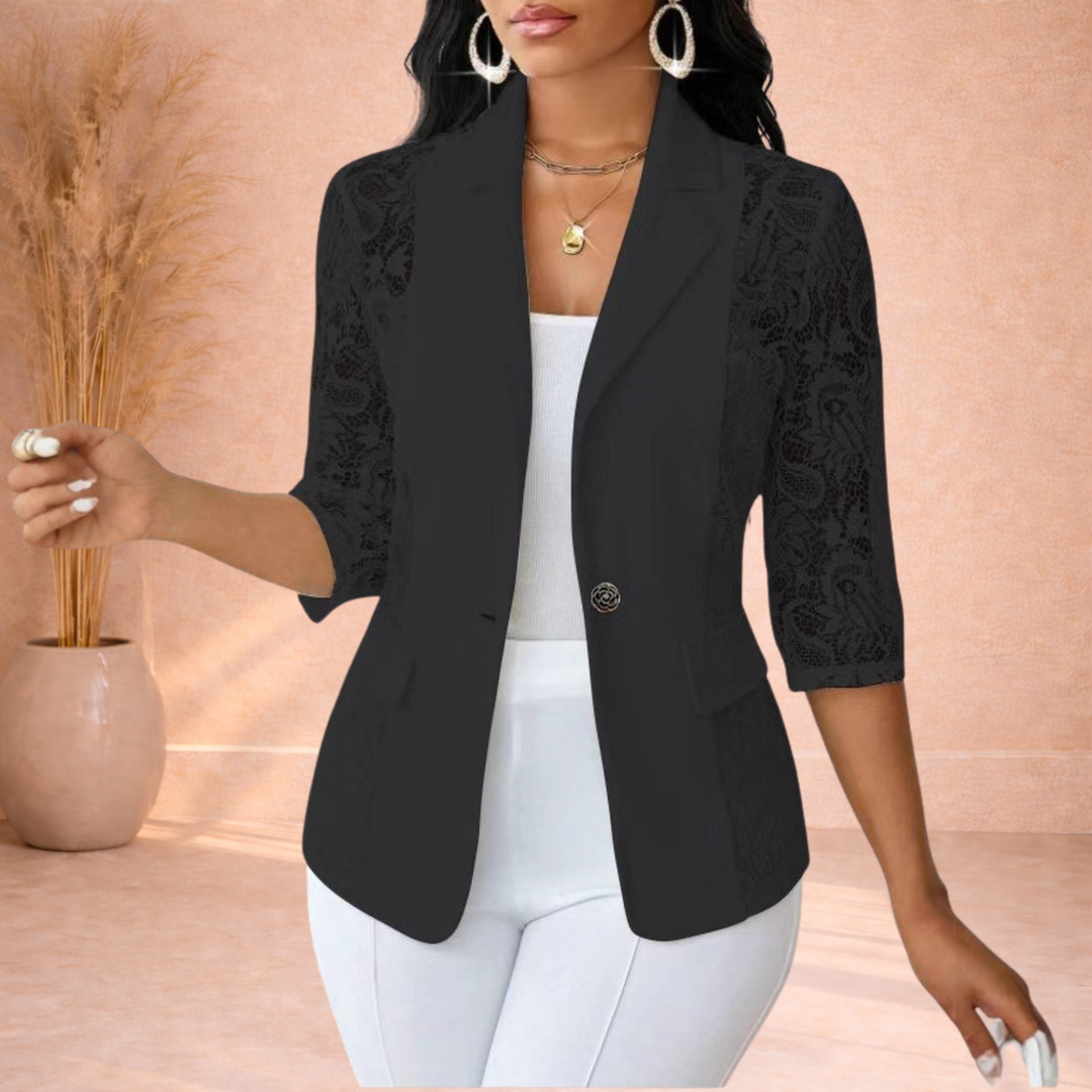 Avery | Blazer met Kantdetails en 3/4 Mouwen