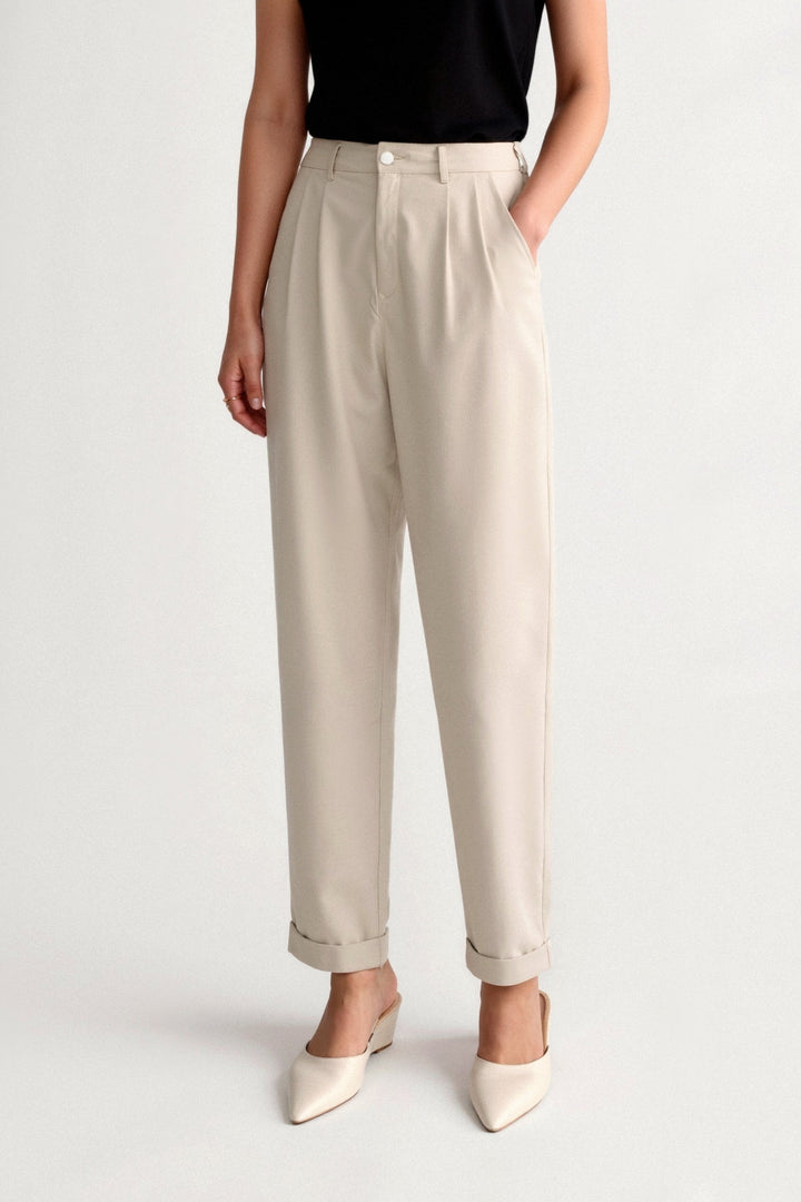 Chloé | Cropped Pantalon met Omslag Pijpen