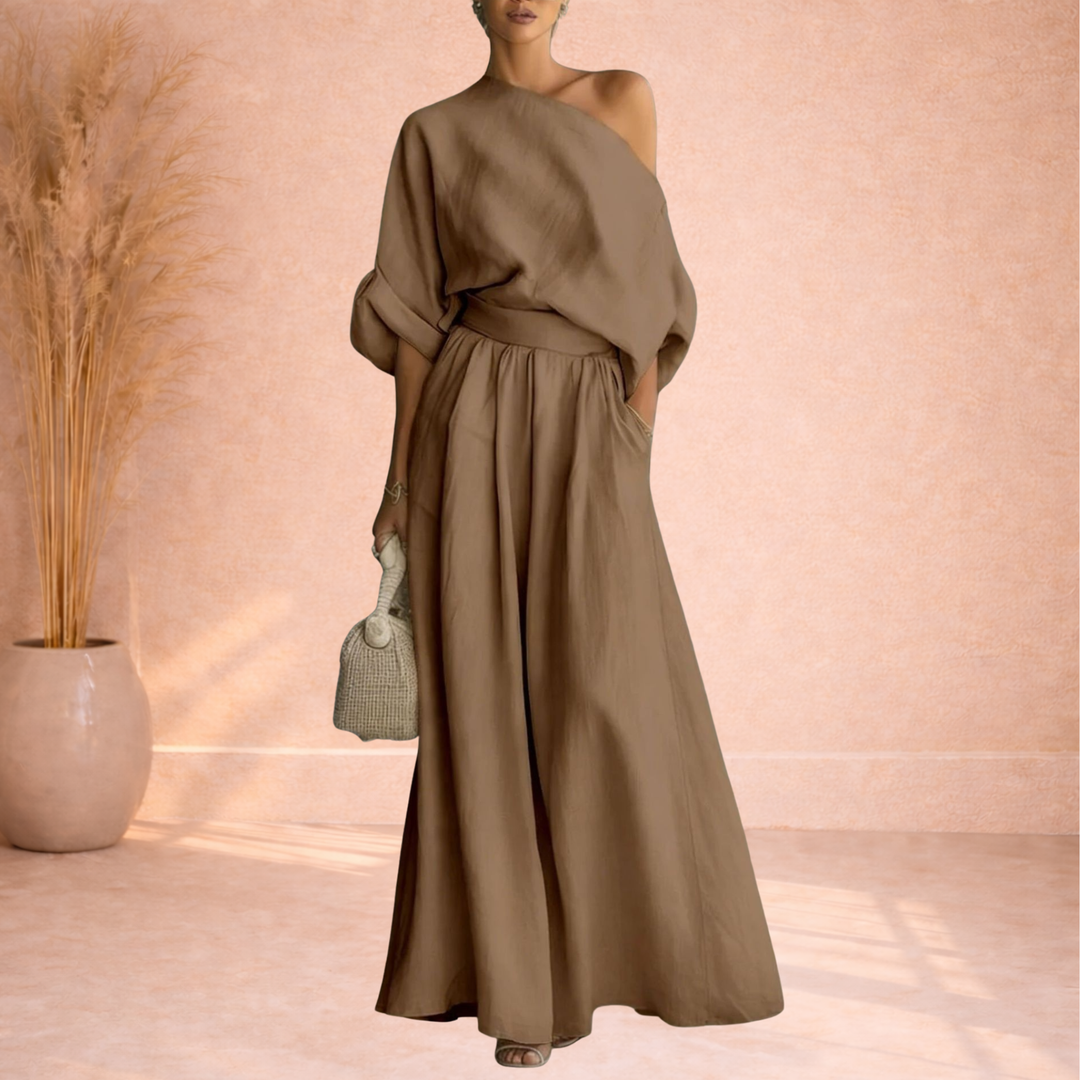 Eden | One-Shoulder Maxi Jurk met Tailleband