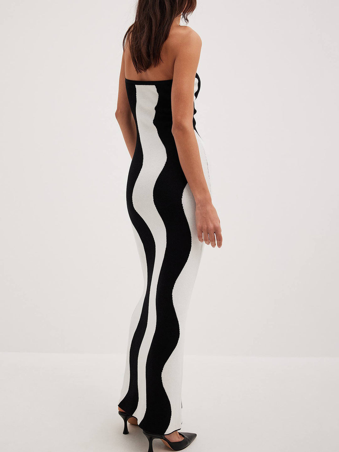Elin | Strapless Maxi Jurk met Golvend Patroon