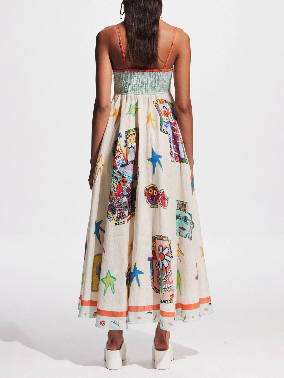 Milou | Maxi Jurk met Artistieke Print