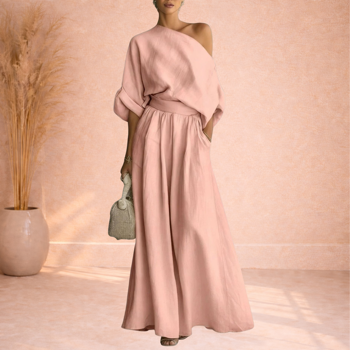 Eden | One-Shoulder Maxi Jurk met Tailleband