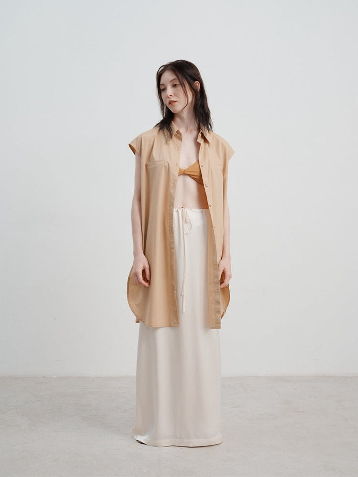 Ayla | Mouwloze Blousejurk met Minimalistische Look