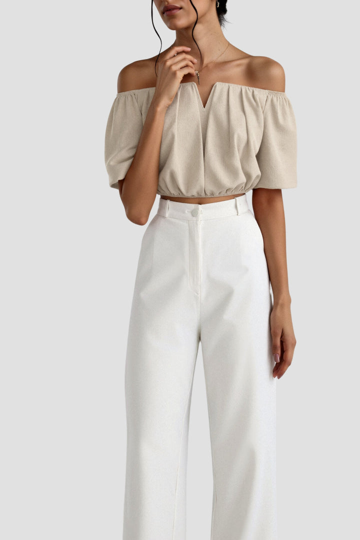 Maria | Off Shoulder Top met Pofmouwen