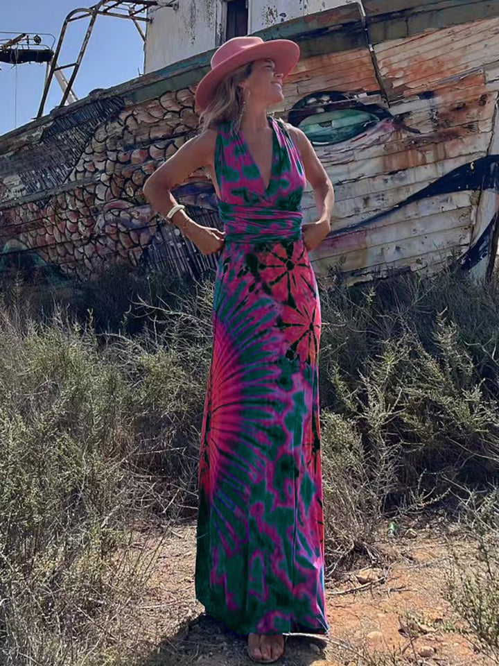 Livia | Maxi Jurk met Artistieke Print