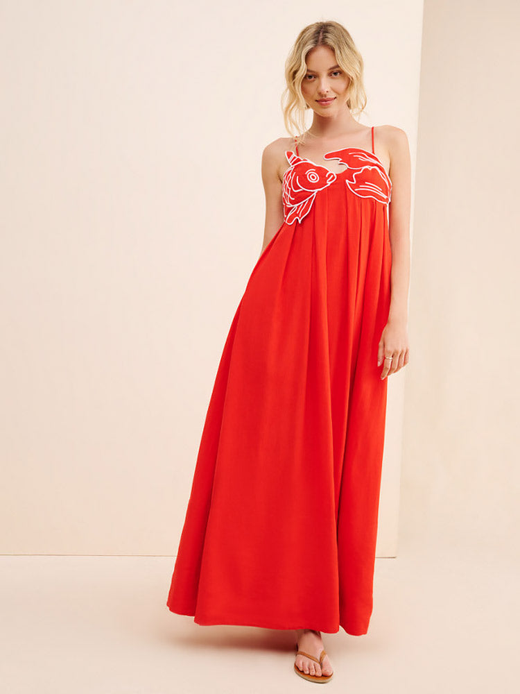 Lara | Maxi Jurk met Statement Detail