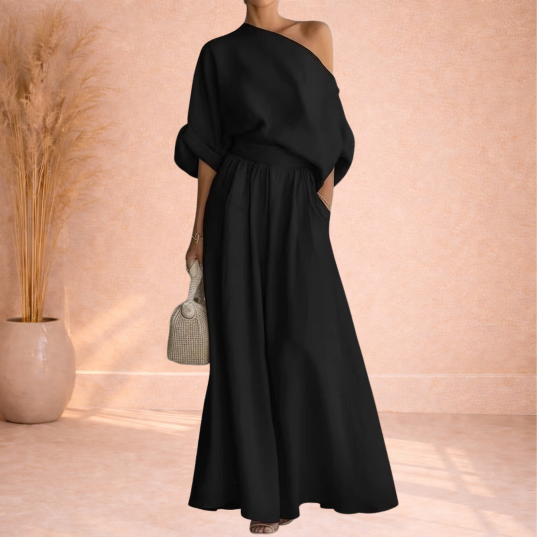 Eden | One-Shoulder Maxi Jurk met Tailleband