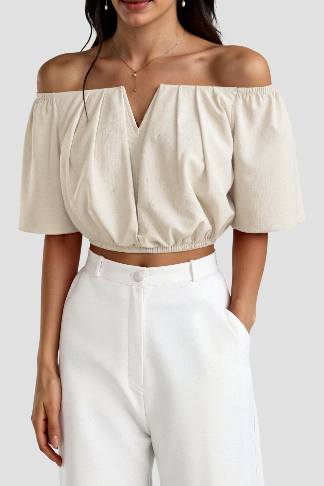 Maria | Off Shoulder Top met Pofmouwen