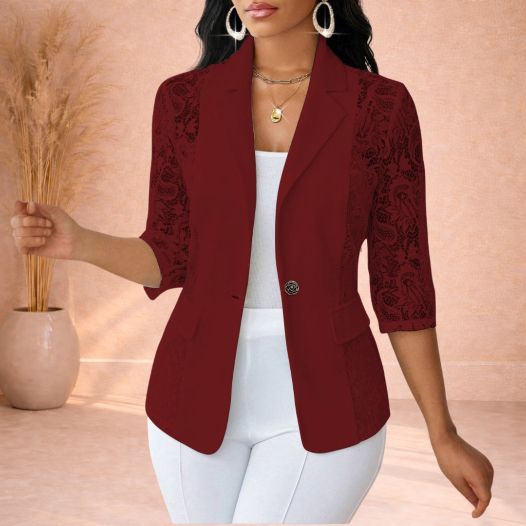 Avery | Blazer met Kantdetails en 3/4 Mouwen