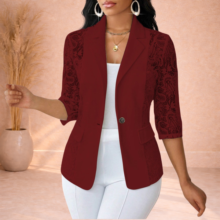 Avery | Blazer met Kantdetails en 3/4 Mouwen