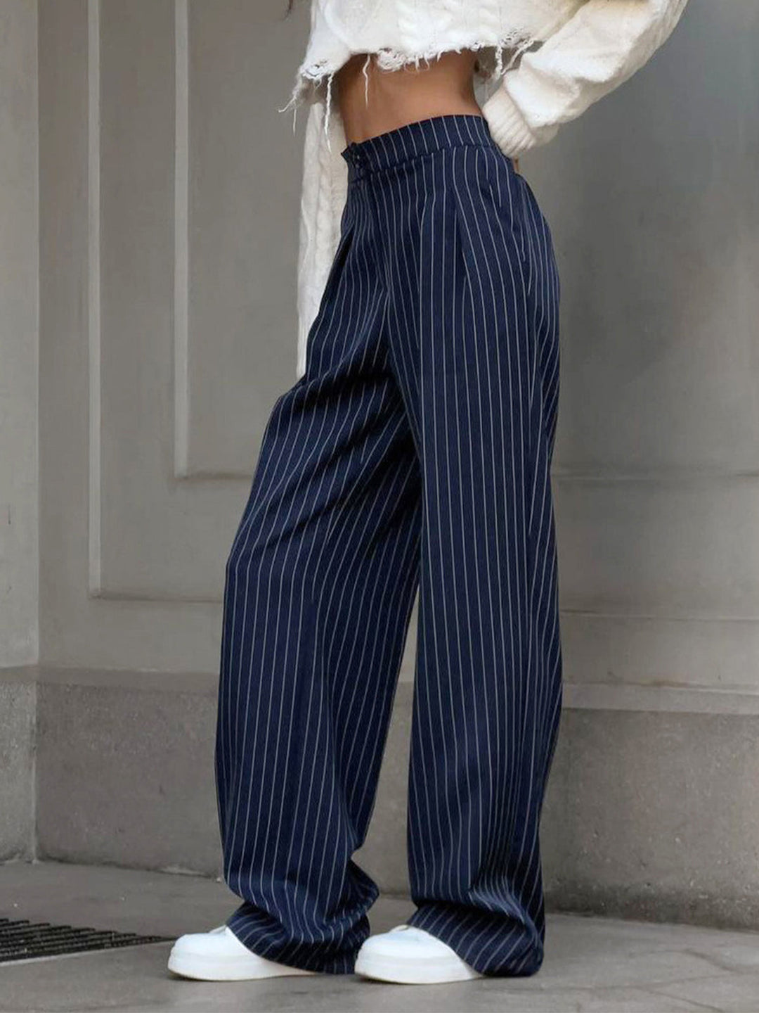 Dana | Wide Leg Pinstripe Broek