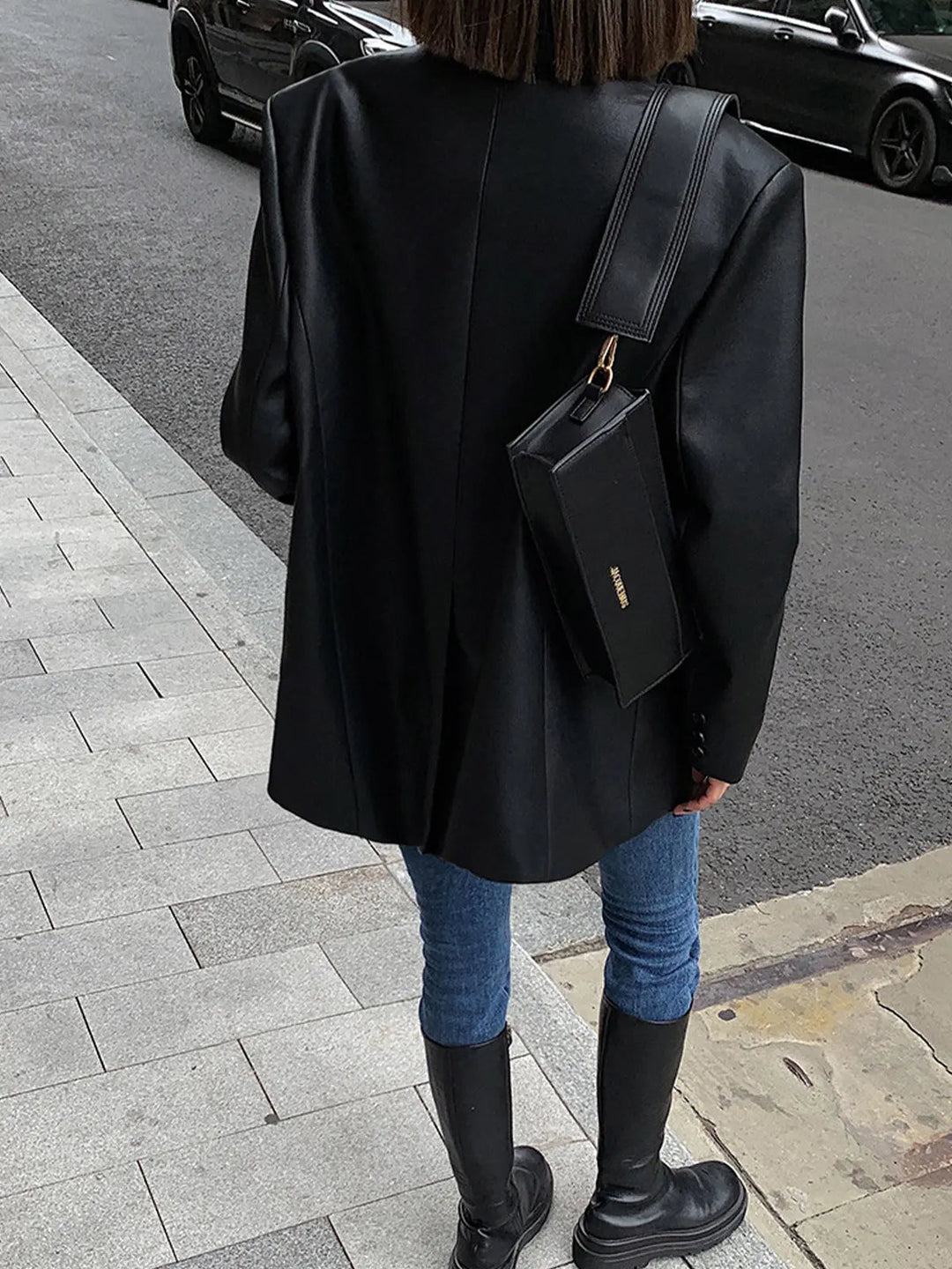 Noa | Faux Leather Blazer