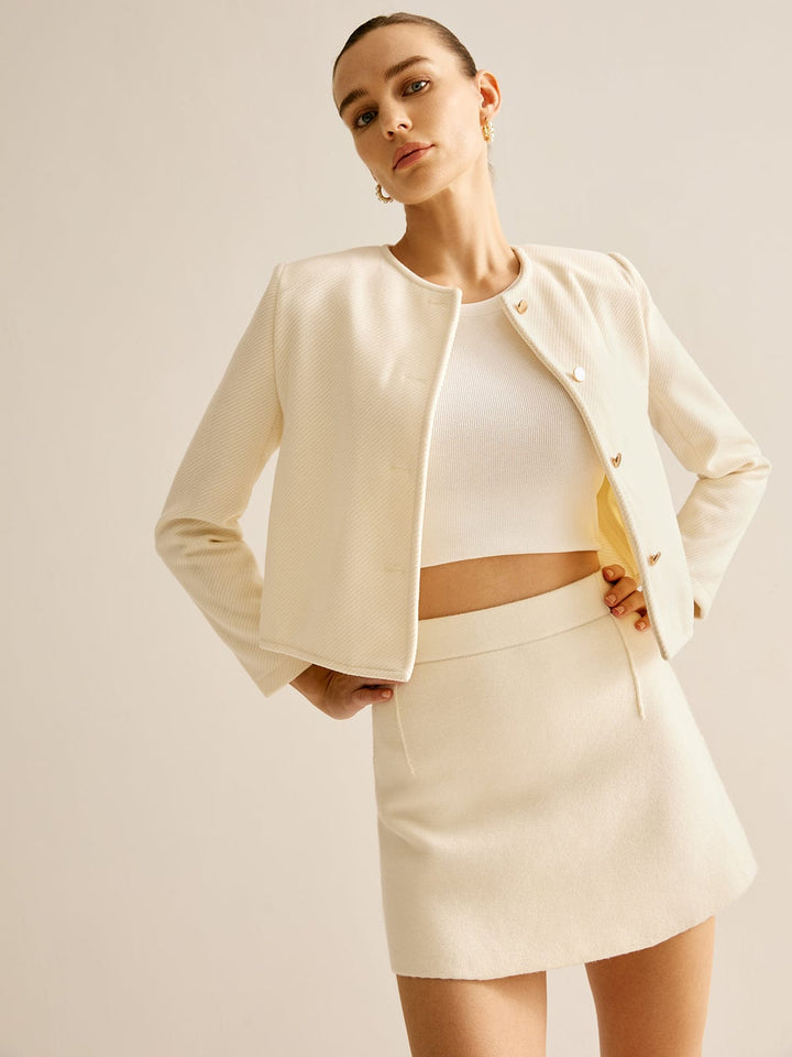 Yara | Cropped Blazer met Structuur