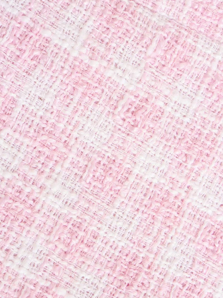 Lieke | Tweed Cropped Jacket in Roze
