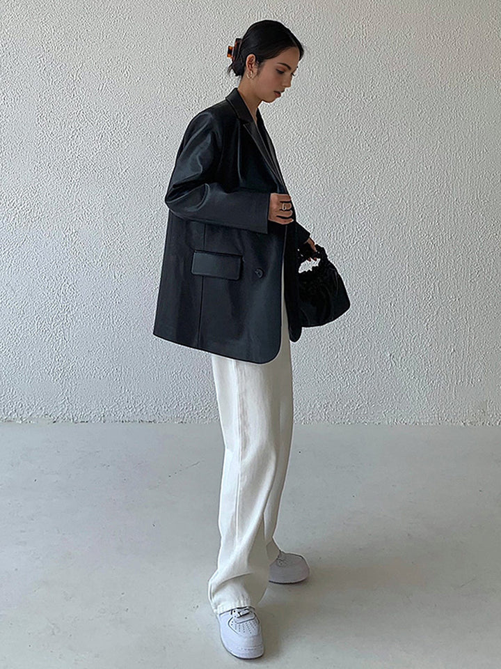 Bente | Oversized Blazer van Kunstleer