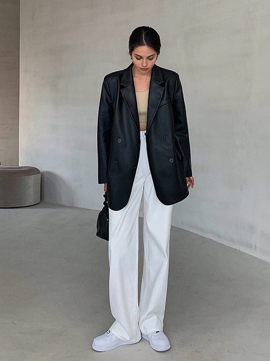 Bente | Oversized Blazer van Kunstleer